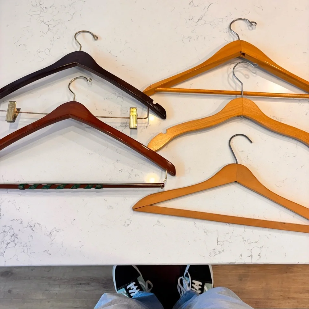 Set of 5 Vintage Wood Hangers